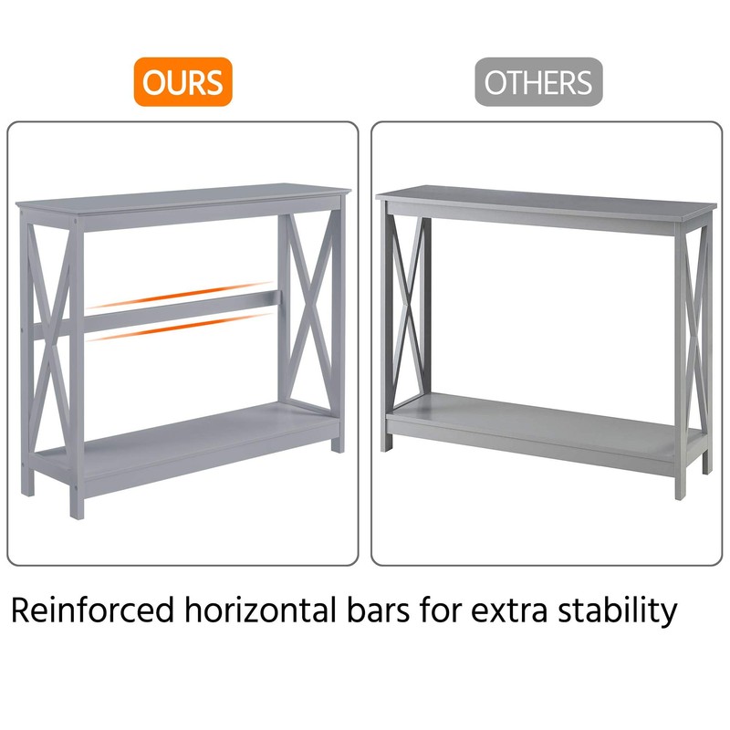 Yaheetech Console Table for Entryway, 2 Tier Narrow Sofa Table