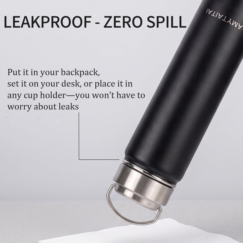 Vacuum All Stainless Steel Insulated Water Bottle 24OZ - Black