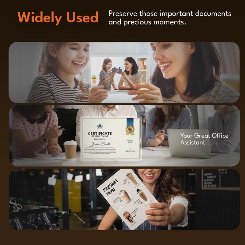 Uinkit 3.5Mil 100Pack Clear Laminating Sheets, 11.5 x 17.5-Inch Laminate