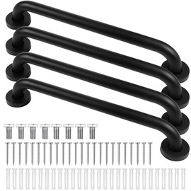 Tatuo 4 Pack Showers Grab Bars for Bathtubs 304 Stainless Steel Bathroom Safety Handrails Anti Slip Handles Grab Bars for Elderly, Senior, Pregnant (Black,16 Inch)