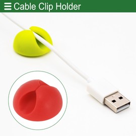 Motoforti Universal Cable Holder Clip Cable Clip Cord Management Organizer, 28x15mm, Durable, Silicone, Red for Car Dashboard TV PC Laptop Office Desk