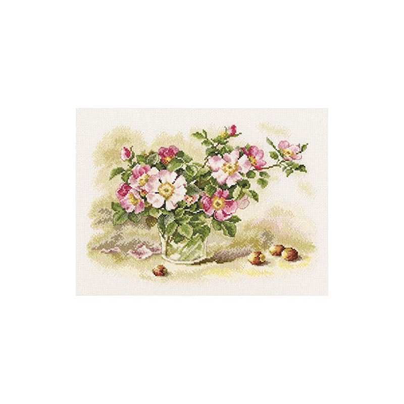 RTO M523 Briar Cross Stitch Kit, Cotton, Multi-Colour, 28 x