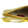 Girly Handbags Italian Suede Leather Envelope Clutch Metallic Bright Gold