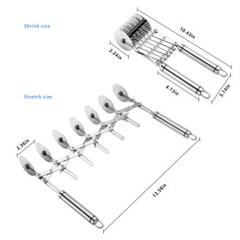 7 Wheel Pastry Cutter,Stainless Steel Pizza Slicer, Expandable Pizza Slicer Multi-Round Pastry Knife Baking Cutter Roller Cookie Dough Cutter Divider