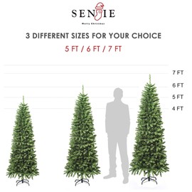 Artificial Prelit Pencil Christmas Tree with Stand,Multicolor Lights,Decorated for Home Holiday Party,6FT