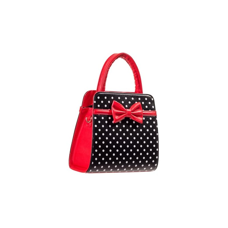 Banned Carla Retro Bag 50s Rockabilly Polka Faux Leather Top