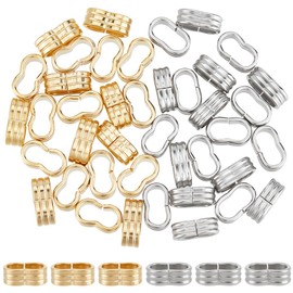 UNICRAFTALE 40pc 2-Color 5x10mm Stainless Steel Slider Beads - Large Hole, Metall Spacer Beads for Cord Bracelets & Jewelry Making