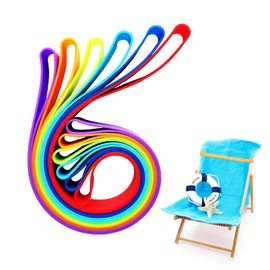 SUJAYU 6 Pack Towel Clips for Chairs, Silicone Towel Bands for Cruise Chairs, Multi-Functional Beach Towel Bands