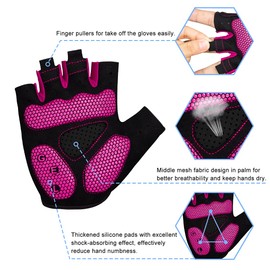 BTNEEU Fingerless Cycling Gloves with Gel Mountain Bike Gloves Half Finger Men Breathable Training Gloves Road Bike Gloves Cycling Gloves MTB Gloves for Men and Women