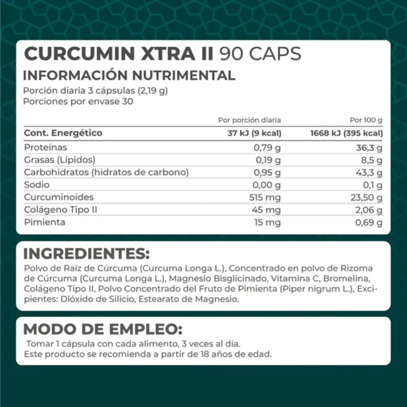 Kit 3 Piezas Suplemento Curcumin Xtra Colágeno Tipo 2 Pronat