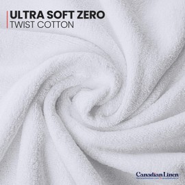 Canadian Linen Royale Luxury Large Washcloths, 13”x13” 4 Pack, Super Soft Premium Zero Twist Cotton Cloth Lightweight Quick Dry Absorbent Oversized Bathroom Face Towel, Hotel Hair Spa Gym, White