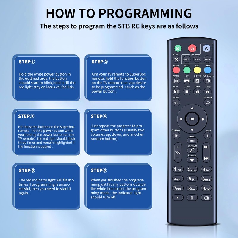 HZIME Replacement Remote Control Compatible for Superbox S1/ S2 PRO/