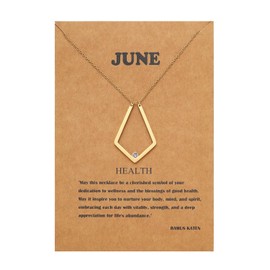 RAMUS KATEN Dainty Ring 14K Gold Plated Necklace Holder Ring Pendant Necklace Keeper With Birthstone for Women Jewelry, Stainless Steel, No Gemstone