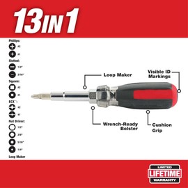 13In1 Cushion-Grip Screwdriver W/Ecx For Milwaukee 48-22-2880