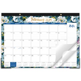 Desk Calendar 2025 - JAN - DEC 2025, 2025 Calendar, Large Desk Calendar 2025 with Corner Protectors, 12-Month Calendar with Reference Calendars, for Home & Office Organizing - Floral (17" x 12")