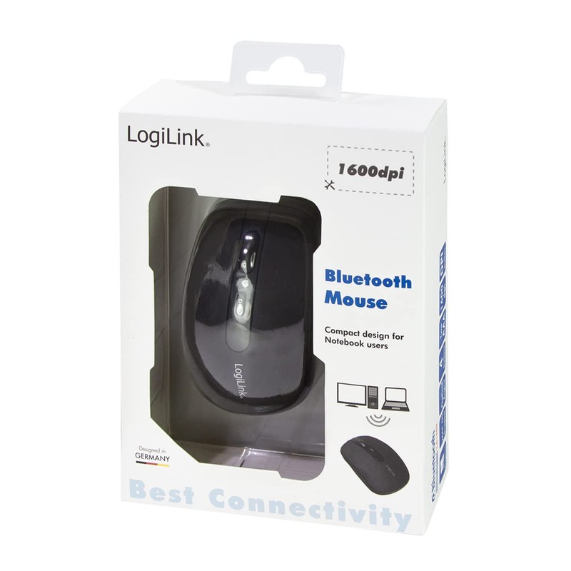 LogiLink ID0078A Optische BT Maus, 1000/1600 DPI schwarz