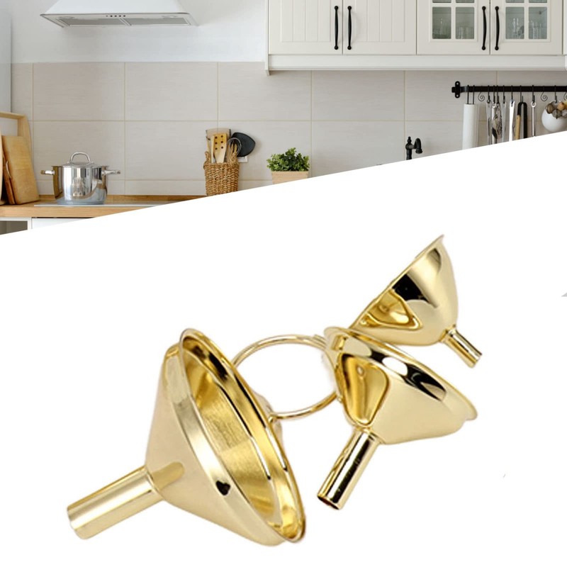 3 Piece Stainless Steel Funnel Set, Stackable Small Funnel Jam