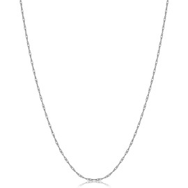 Kooljewelry 14k White Gold Rope Chain Pendant Necklace (0.8 mm, 18 inch)