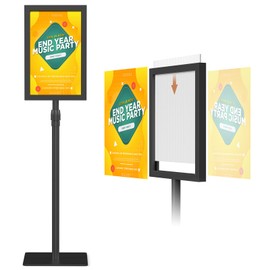 Relx Standing Sign Holder 11 x 17, Adjustable Pedestal Sign Holder Stand, Double-sided Floor Sign Holders Signage Stands for Outdoor Indoor Poster Display
