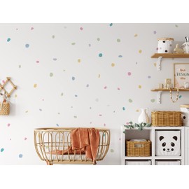 QuoteMyWall 150 Pastel Polka Dot Blobs Wall Stickers Dotty Danish Pastel Denmark Colourful Nursery Decals for Kids Boys Girls Bedrooms Removable