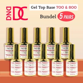 DND DC Top Coat 700 & Base 800 (0.5 oz) Bundle 5 pairs