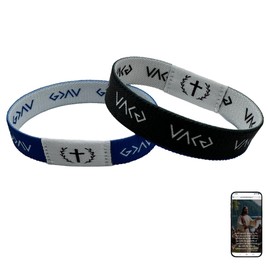 IKOPFLN 2 Pieces Bible Bracelets (Blue White Game + Black and White Game) + 1 Piece User Manual.Bible Verse Bracelet,Christian Bracelet,Wearable Bible Bracelet,Christian Gift, multicoloured