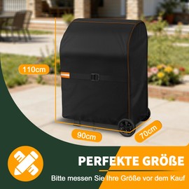 Enzeno Weatherproof Gas Grill Cover 420D BBQ Grill Protective Cover Dustproof Grill Tarpaulin for Weber, Brinkmann, Char Broil 105 x 49 x 102 cm, Black