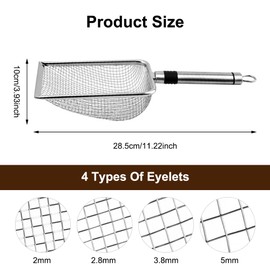 Penbinmall Set of 4 Stainless Steel Garden Sieves for Victory Top Soil, Stones, Soil, Coarse Sand, Compost, Seeds (2/2.8/3.8/5 mm Mesh)