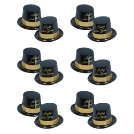 Beistle 12 Piece Legacy Toppers, Black/Gold