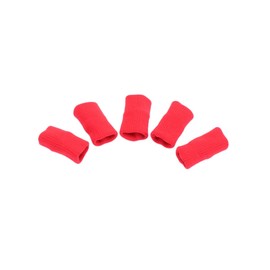 IWOWHERO 5pcs Elastic Finger Guards Durable Protective Covers for Basketball Sports Soft Breathable Design for Finger Joint Injury Prevention Fit Red