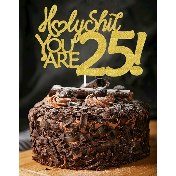 25 decoraciones para tartas, 25 decoraciones para tartas de cumpleaños, purpurina dorada, divertida decoración para tartas 25 para hombres, 25 decoraciones para tartas para mujeres, decoraciones de cumpleaños 25, decoración para tartas de cumpleaños 25