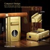 6-in-1 Cigar Torch Lighter, with Straight&V Cigar Cutter, 2 Cigar