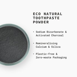 Zerolla Eco Natural Whitening Toothpaste Powder 60ml | Wild Mountain Thyme | with Activated Charcoal | Fluoride-free & SLS-free