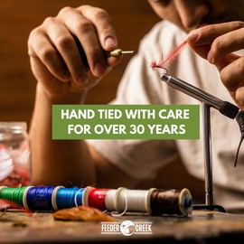 Feeder Creek Fly Fishing Dry Fly Assortment - 12pc Elk Hair Caddis Flies for Trout, Bass & More Freshwater Fish (18, Olive)