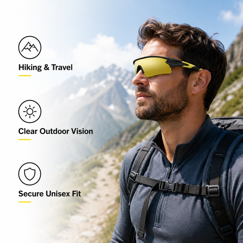 UV400 Polarized Sports Sunglasses for Cycling – Lightweight Wraparound Eyewear