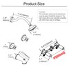 BEIYI 2 Handle Shower Faucet Set, Matte Black Two Handle