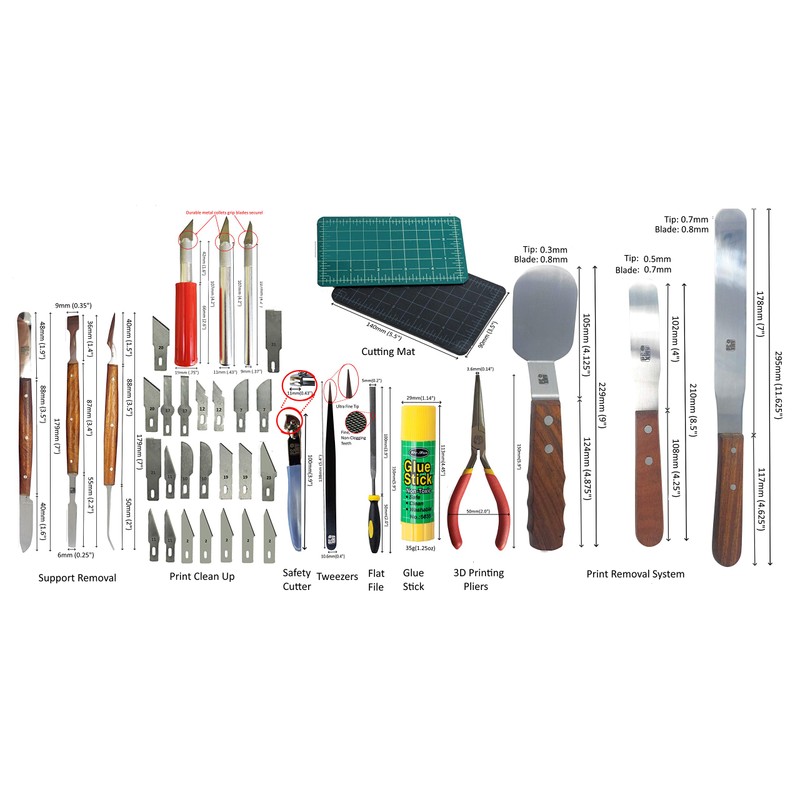 AMX3d Pro Grade Plus 3D Printer Tool Kit - All
