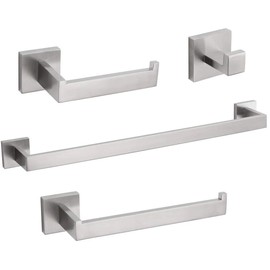 Turs Brushed Towel Bar Holder Set,4 Pieces Bathroom Accessories Set SUS Stainless Steel Bath Accessories Wall Mounted.