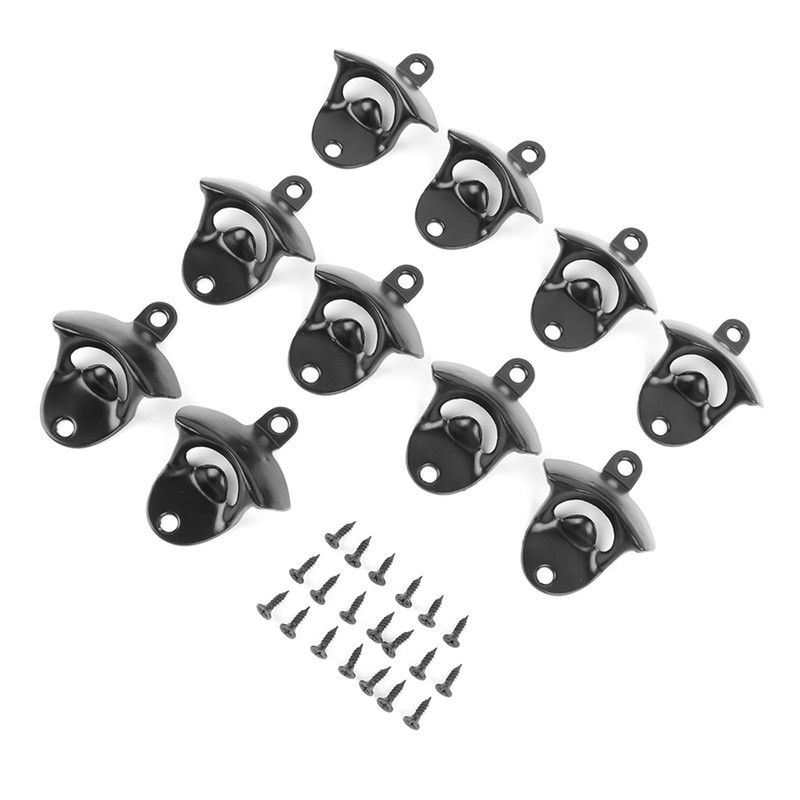 10Pcs Black Beer Bottle Opener Bar Beer Soda Bottle Cap