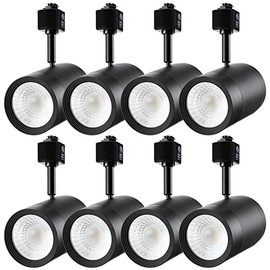 LEONLITE 8-Pack 17.5W Dimmable LED Track Light Head, Compatible with Single Circuit H Track Lighting Rail, 1200lm, 85W Eqv., CRI90, 120V, ETL & ES Listed, 3000K Warm White, 5 Years Warranty, Black