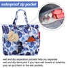 LEDAOU Large Beach Tote Bag Women Waterproof Sandproof Zipper for