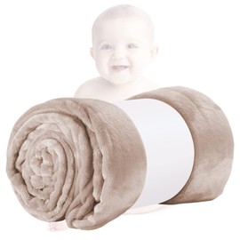 HUIEYE Cuddly Blanket, Fluffy, Baby Blanket, Flannel, Toddler, Warm Plush, Super Soft and Comfortable Pram Blanket, Flannel Blanket, Sofa Blanket, Office Blanket or Bedspread, 70 x 100 cm (Light