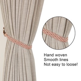Hand Knitting Curtains Tied Rope Simple Type Curtain Tie Backs and Accessories (Pink)