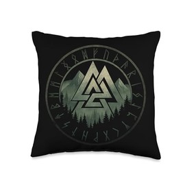 Valknut Symbol Wotan Knot Norse Mythology Viking Throw Pillow