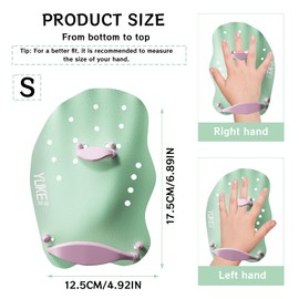 FairyPeach Hand Paddles, Swimming Paddles, Diving Hand Paddling, Swimming Paddle with Adjustable Straps, PVC-Free (Green, S)