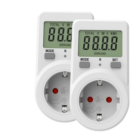 Awootsv Electricity Meter for Socket Power Meter Socket, Energy Cost Meter Awootsv, Power Consumption Meter KWH Watt Electricity Meter for Socket Current Meter Socket (Pack of 2)