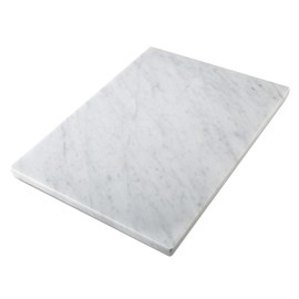 Koville Italian Natural Marble Cutting Board for Kitchen, 12x8inch Hand Crafted Marble Slab for Cheese, Charcuterie, Pastry Board - Wedding Gift, House Warming Gift(Bianco Carrara)