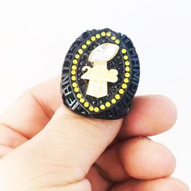 Fantasy Football Championship Ring 2023 Trophy Award Prize Sport MVP Winner FFL League Champion Ring (size 9, ring and stand)