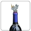 Rhinocerous Bottle Stopper with Brass Horns | Bottle Topper for