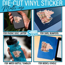 (3Pcs) Cowboy Romance Era Stickers Pink Funny Book Lover Bookish 3" Western Reader Booktok Reading Waterproof Die-Cut Vinyl Sticker for Laptop Water Bottle Phone Car Sticker Gifts 3 Inches